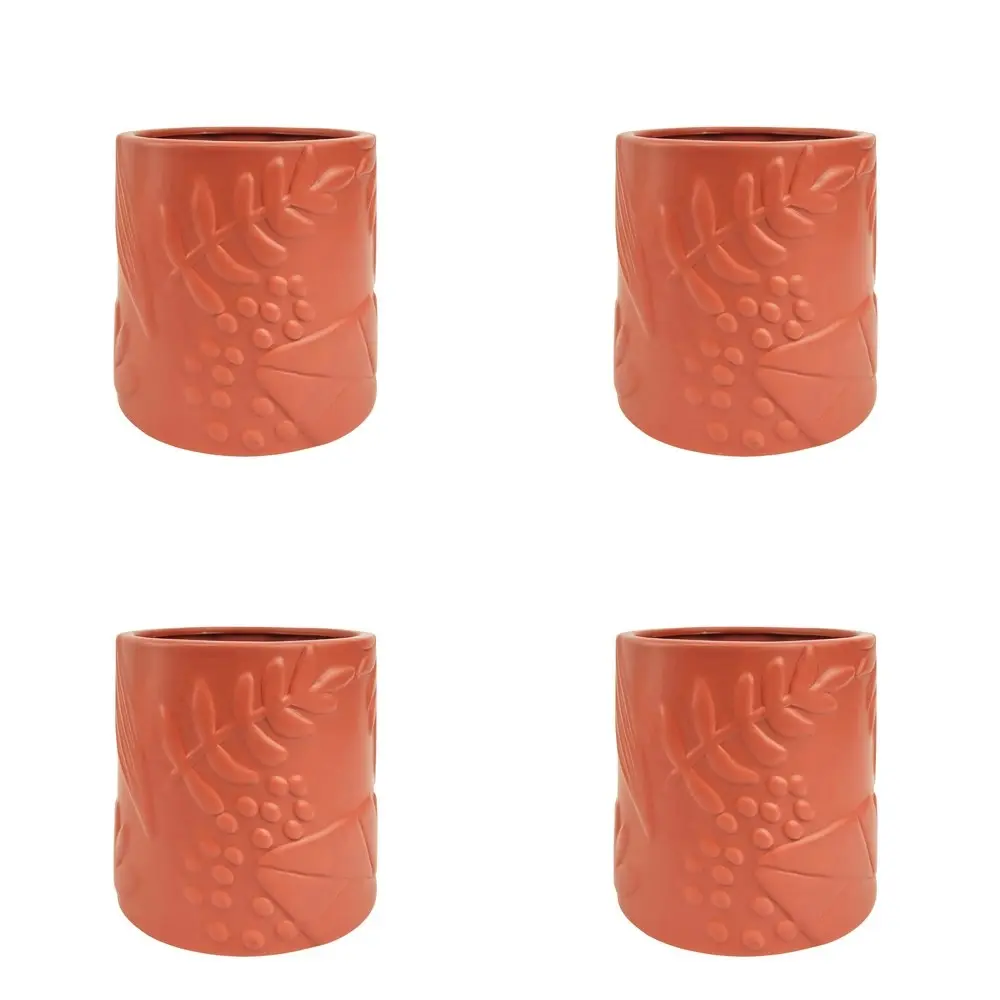 4x Urban Caprice Foliage 14cm Ceramic Planter Flower/Plant Pot Decor Med Berry