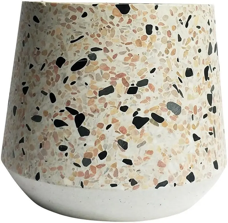 Urban Terrazzo 14cm Concrete/Stone Planter Garden Plant Pot Medium Beige/Pink