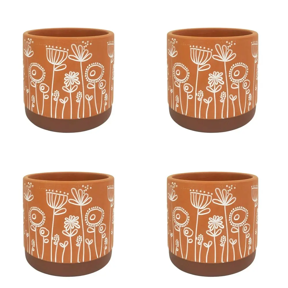 4x Urban Bree 11cm Ceramic Planter Flower/Plant Pot Home Decor Small Terracotta