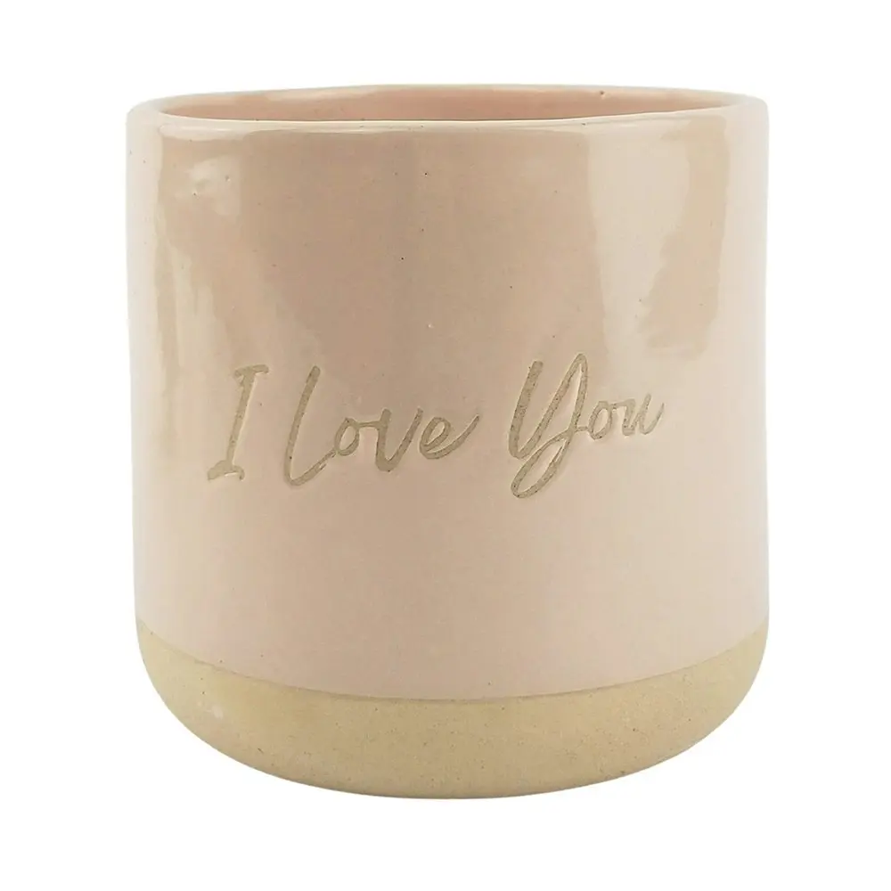 Urban I Love You 13cm Ceramic Planter Home/Outdoor Garden Plant Pot Pink/Sand