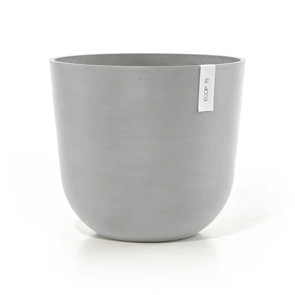 Ecopots Oslo 45cm Home Indoor/Outdoor Durable Garden Plant Pot White Grey