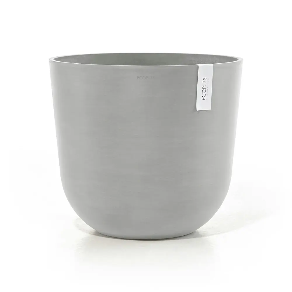 Ecopots Oslo 55cm Home Indoor/Outdoor Decor Garden Plant Pot White Grey