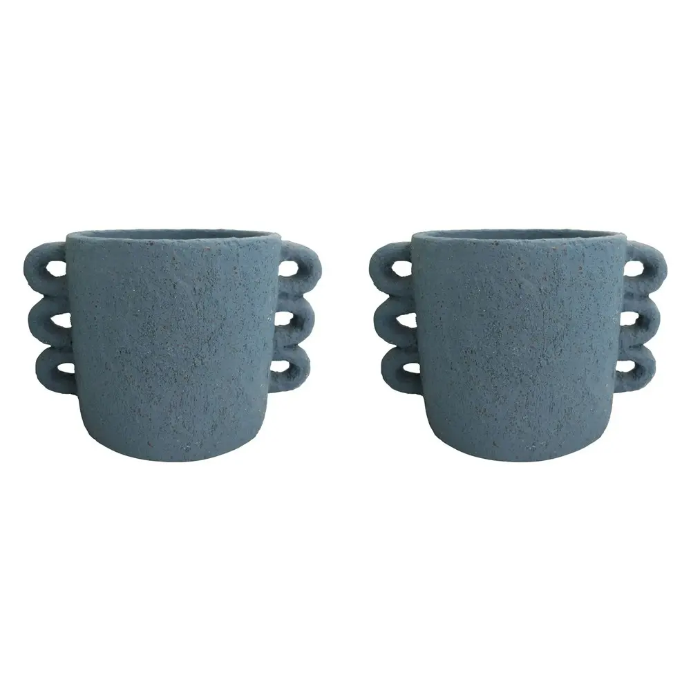 2x Urban Dayze 16.5cm Concrete Planter Flower/Plant Pot Home Decor Med Sapphire