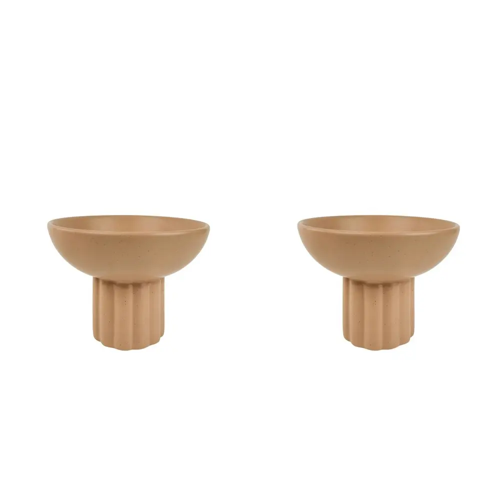 2x Urban Leilani 17cm Ceramic Tall Bowl Home Decor Planter/Vase Display Beige