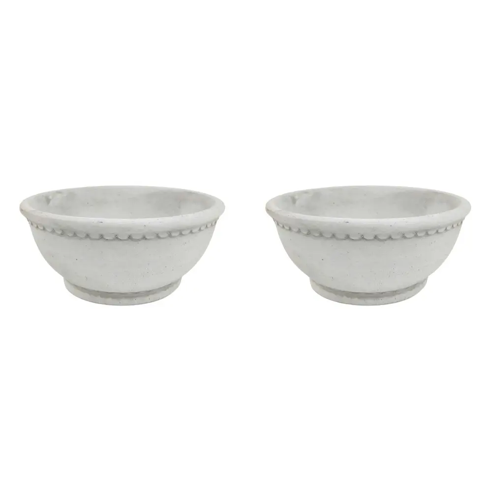 2x Urban Jules H9x21cm Ceramic Planter Flower/Plant Pot Home esk Decor Med White