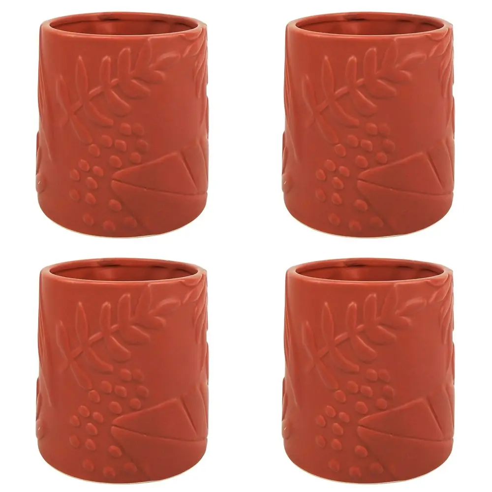 4x Urban Caprice Foliage 12cm Ceramic Planter Flower/Plant Pot Decor Small Berry