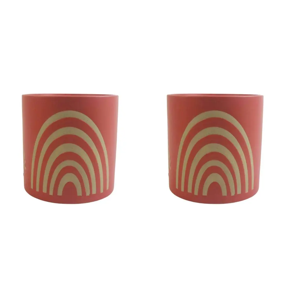 2x Urban Shae Rainbow 14cm Ceramic Planter Flower/Plant Pot Med Home Decor Peach