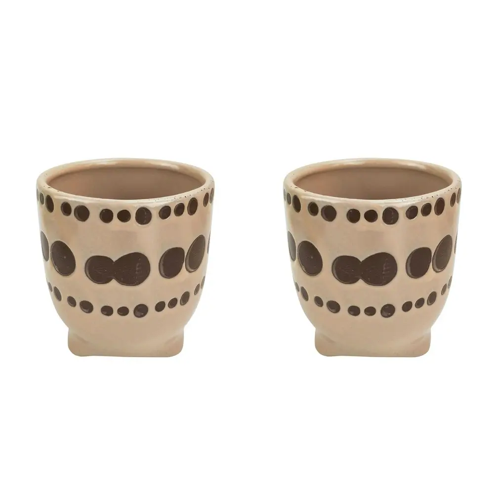 2x Urban Remy 11cm Ceramic Planter Flower/Plant Pot Home Tabletop Decor Mocha