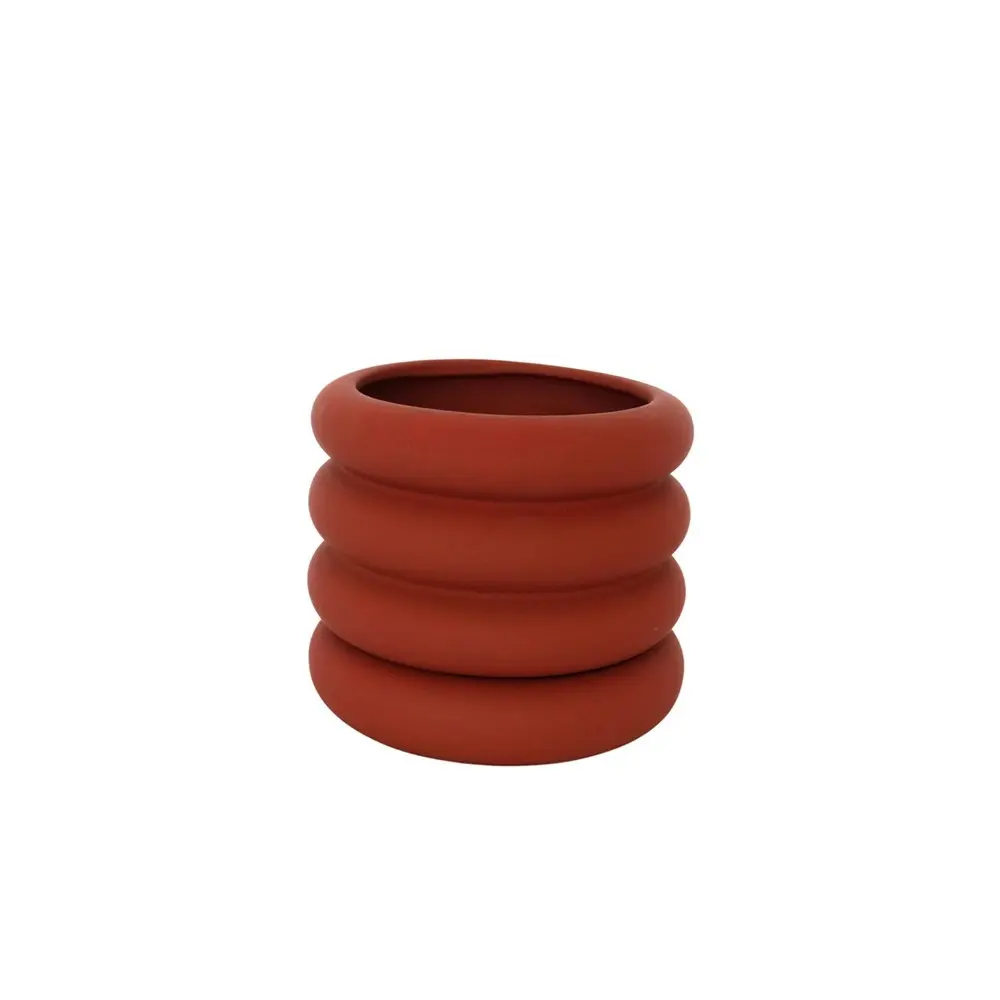 Urban Naomi Ring 16cm Ceramic Planter w/ Saucer Garden Plant Pot Medium Berry