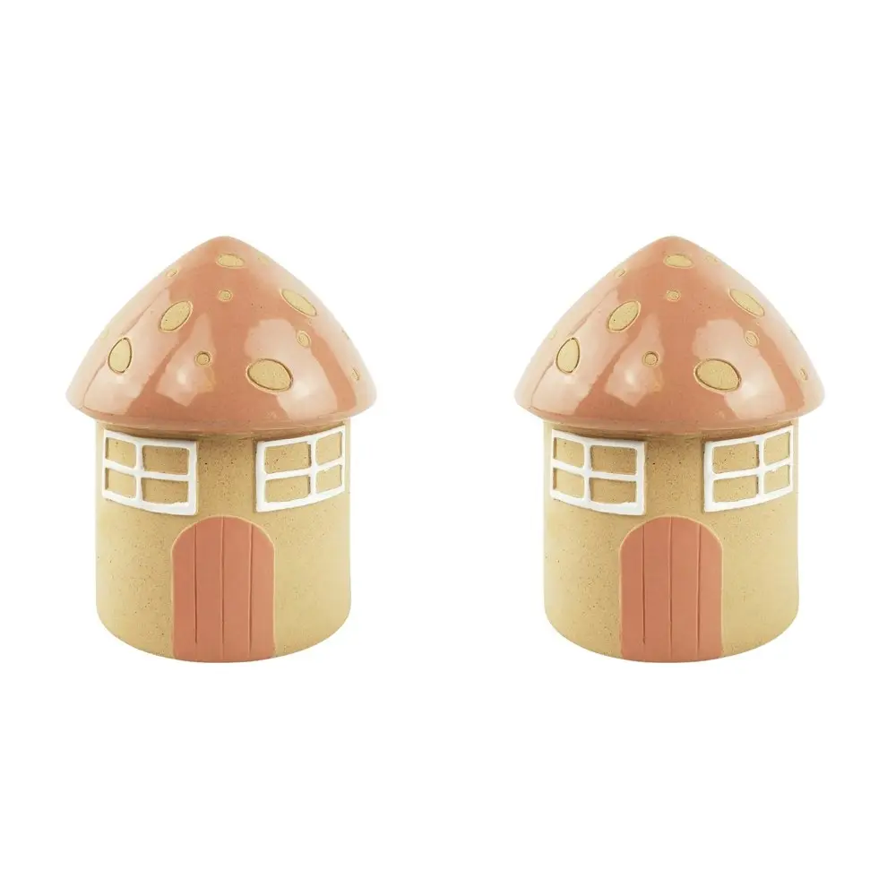 2x Urban Fairy House 16cm Ceramic Planter Flower/Plant Pot Home Desk Decor Pink