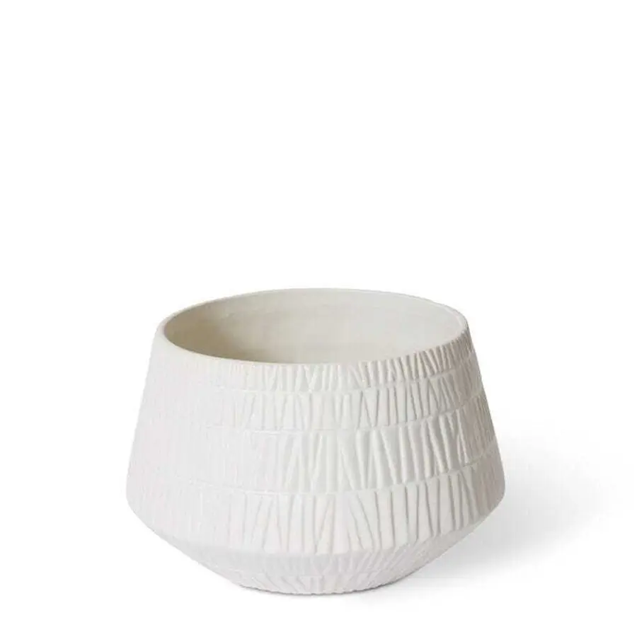 E Style Colton 15x25cm Ceramic Plant Pot Round Home Decor Planter Matt White