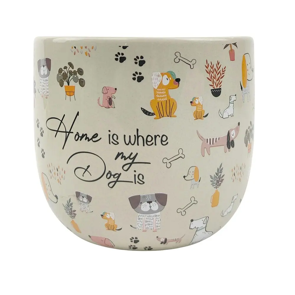 Urban Home Is Where My Dog Is 14cm Ceramic Planter Home Garden Plant Pot Medium