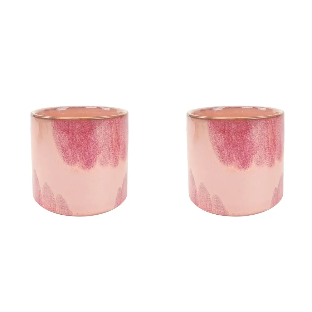 2x Urban 10cm Sofia Ceramic Planter Home/Garden Decor Plant Pot Med Pink/Storm