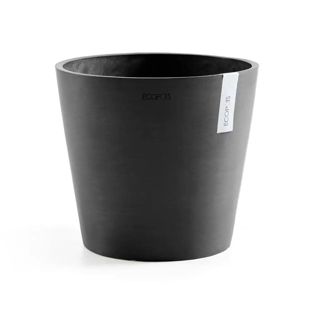 Ecopots Amstersdam 30cm Home Indoor/Outdoor Decor Garden Plant Pot Dark Grey