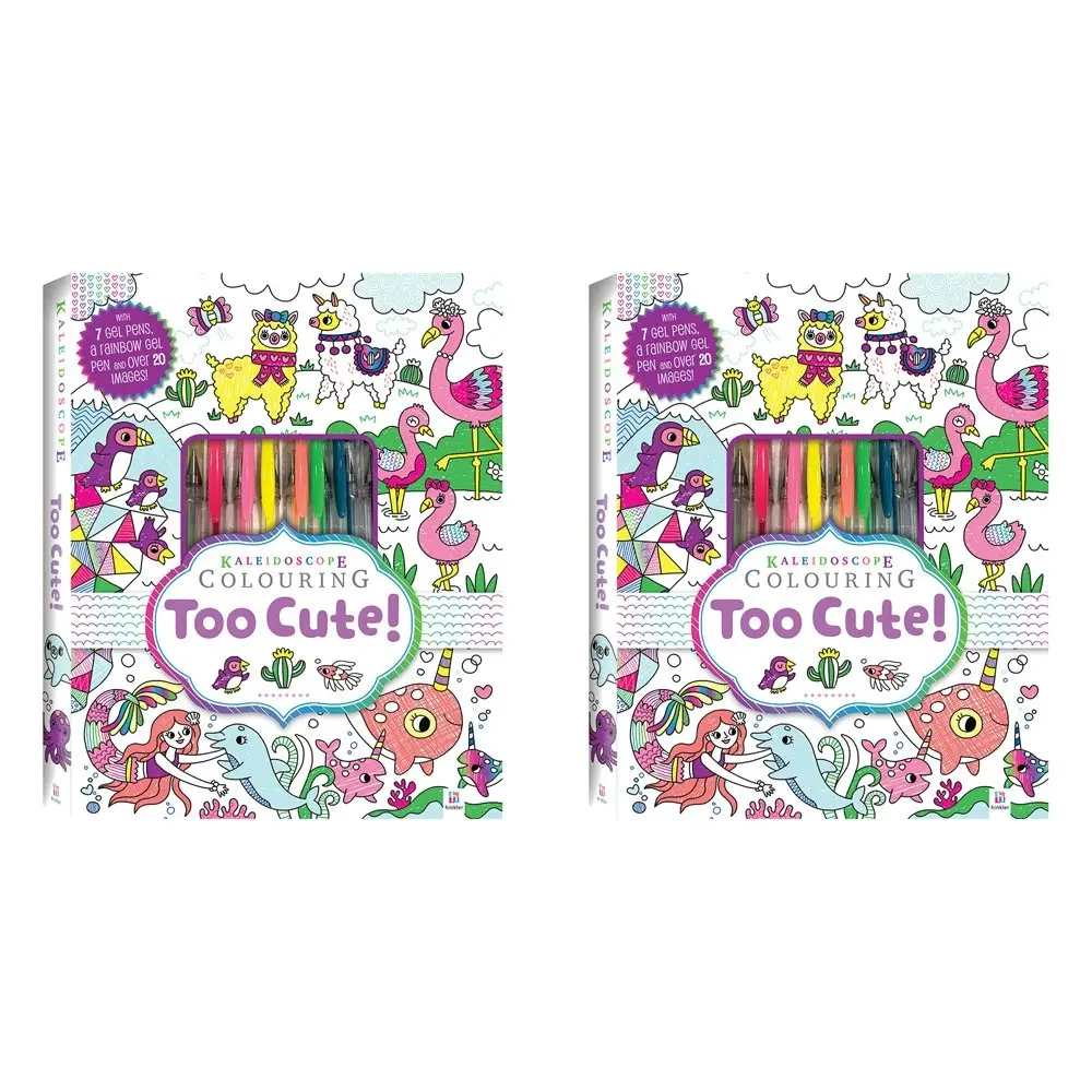 2x Kaleidoscope Colouring: Too Cute! Kit Colouring Activity Kit Kids Art Craft