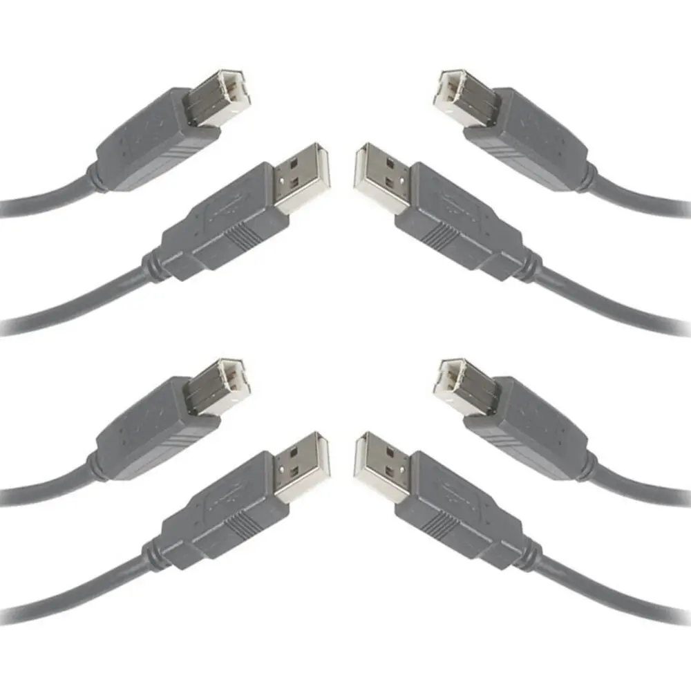 4x Sansai 1.8m 2.0 USB A to B Data Cable for Computer Printer Scanner Hard Drive