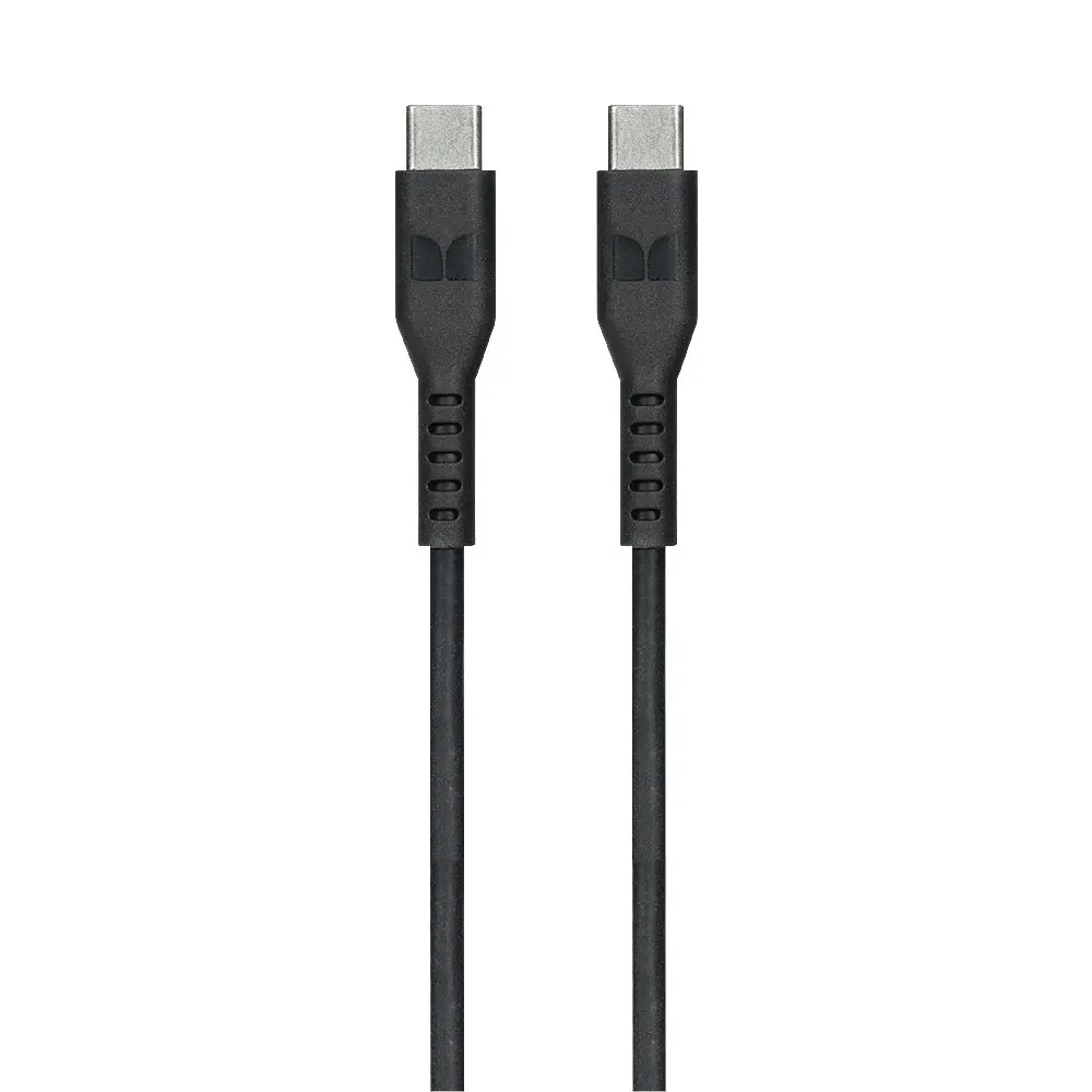 Monster TPE 1.2M USB-C to USB-C Phone Charging/Sync Power/Data Cable Black