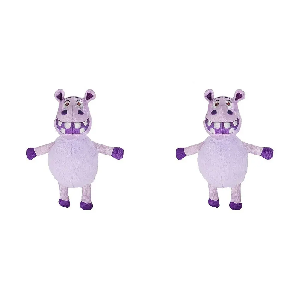 2x Rosewood Jolly Doggy Tough Safari Hippo w/ Squeaker Pet Dog Play Toy Purple