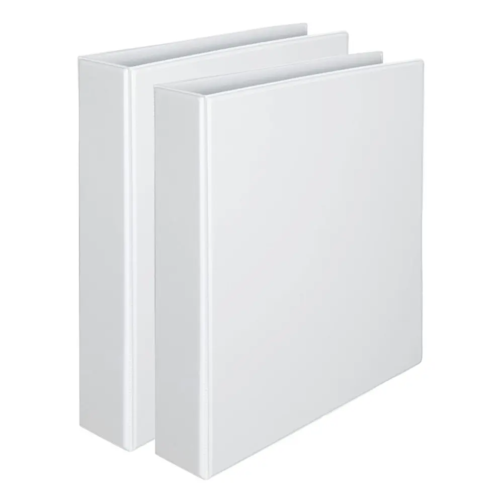 2x Marbig Clearview Hi-Cap 3 D-Ring 65mm A4 Binder File Document Organiser White