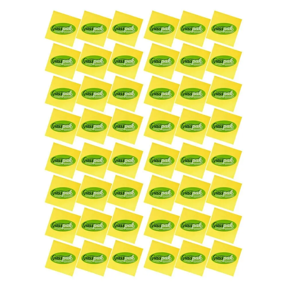 48pc Gusspak Stick On Notes/Memo/Label 76mm x 76mm Yellow (100 Sheets/Pad)