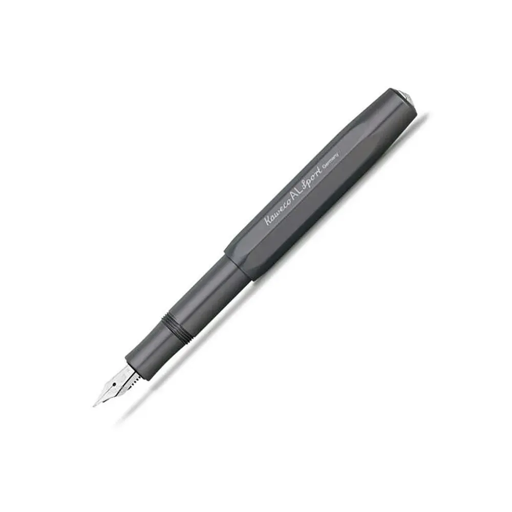 Kaweco AL Sport Aluminium Fountain Pen Writing Office Stationery Med Nib Grey