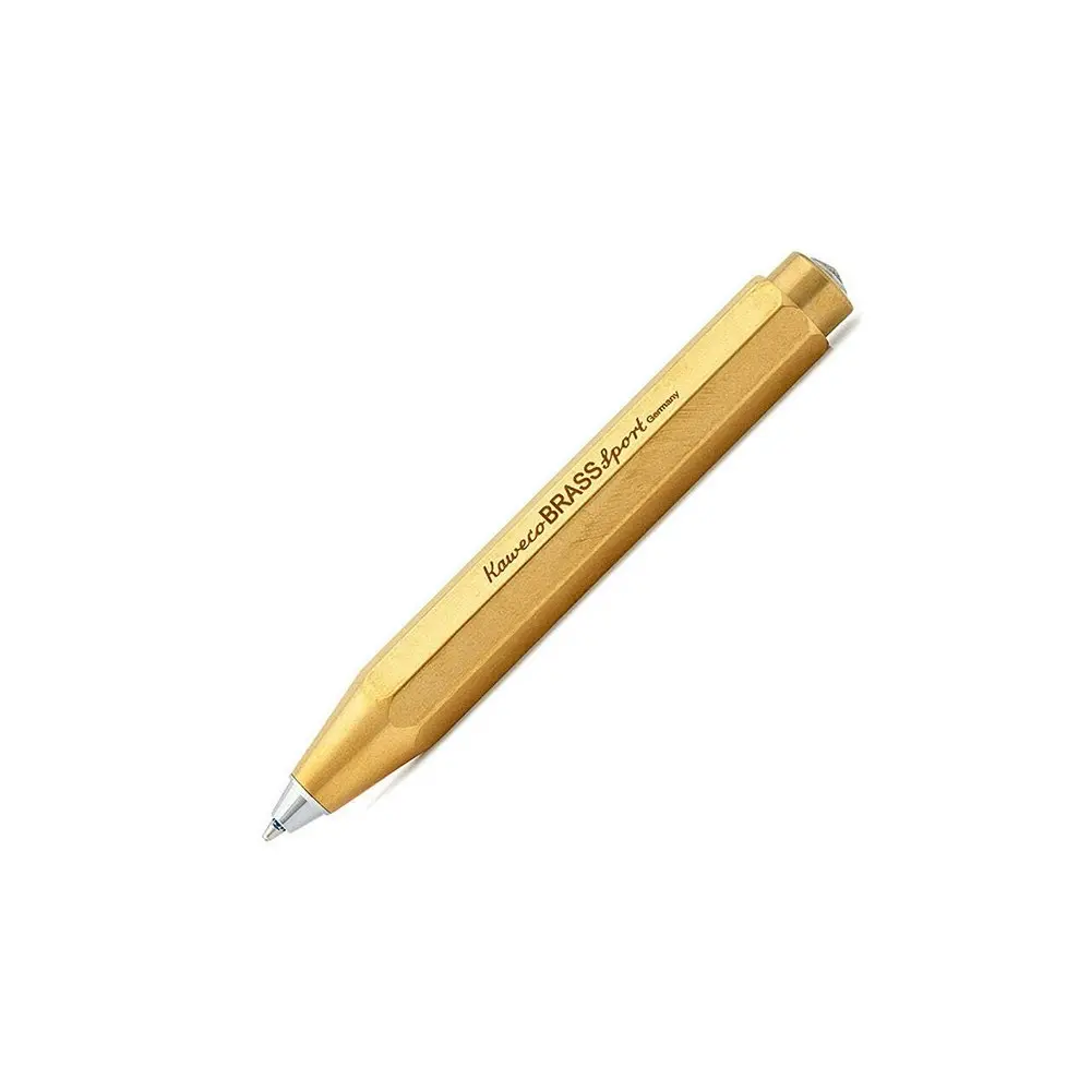 Kaweco Brass Sport Ballpoint Pen Writing Office School Stationery Med Nib Gold