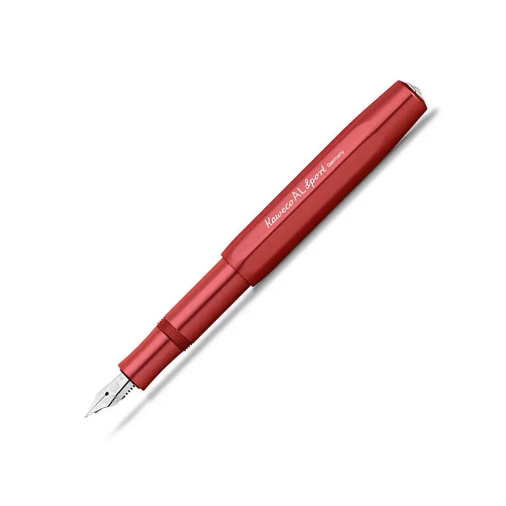 Kaweco AL Sport Aluminium Fountain Pen Office Stationery Medium Nib Deep Red