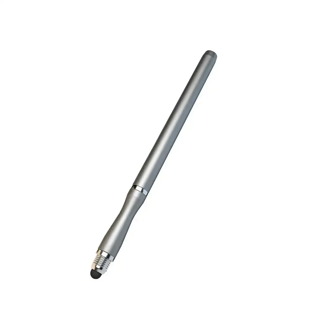 Laser Dual Disc Head Touchpad Stylus Pen For Apple iPad/Samsung Tablet Silver