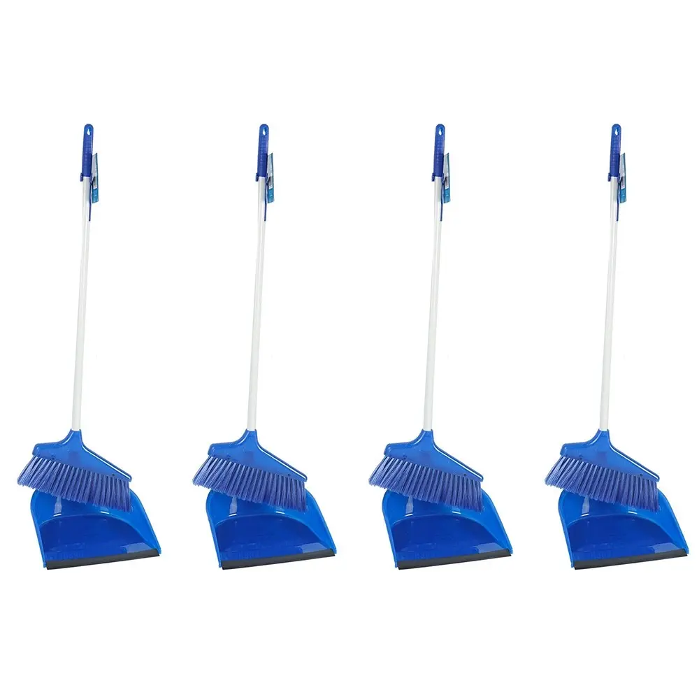 4x kemasi Multipurpose Broom & Dustpan Home Bathroom Kitchen Room Cleaning