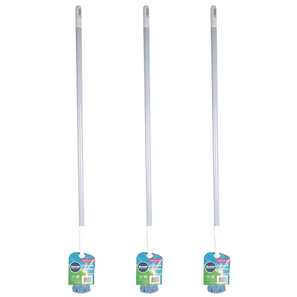 3x kemasi Extendable Cobweb Broom Home Bathroom Kitchen Room Cleaning Assorted