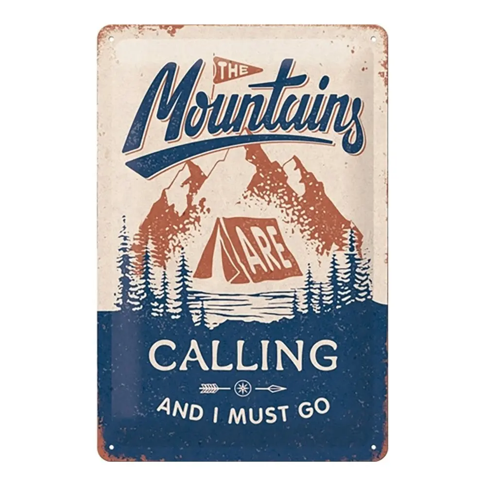 Nostalgic Art Medium Metal Sign The Mountains Are Calling Home Décor 20x30cm