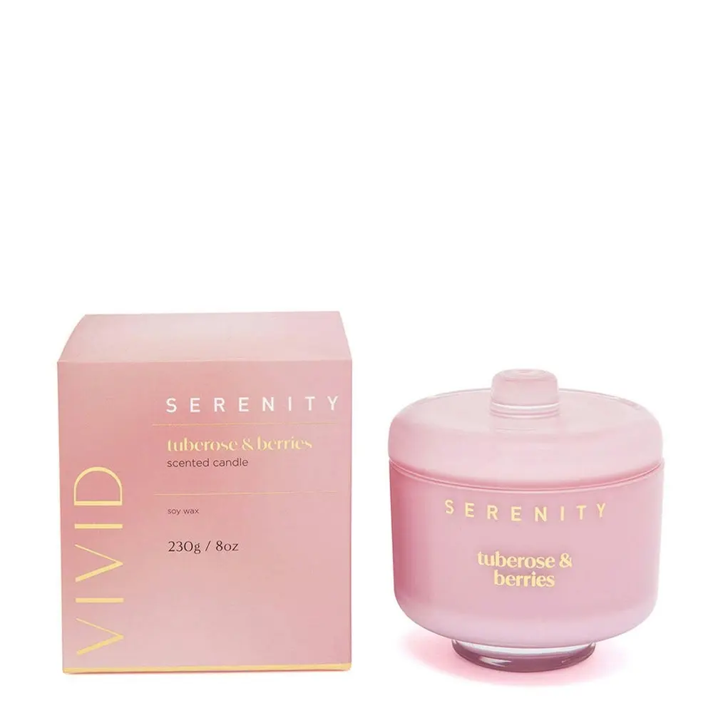 Serenity Vivid 230g Scented Soy Wax Candle Home Fragrance Tuberose & Berries