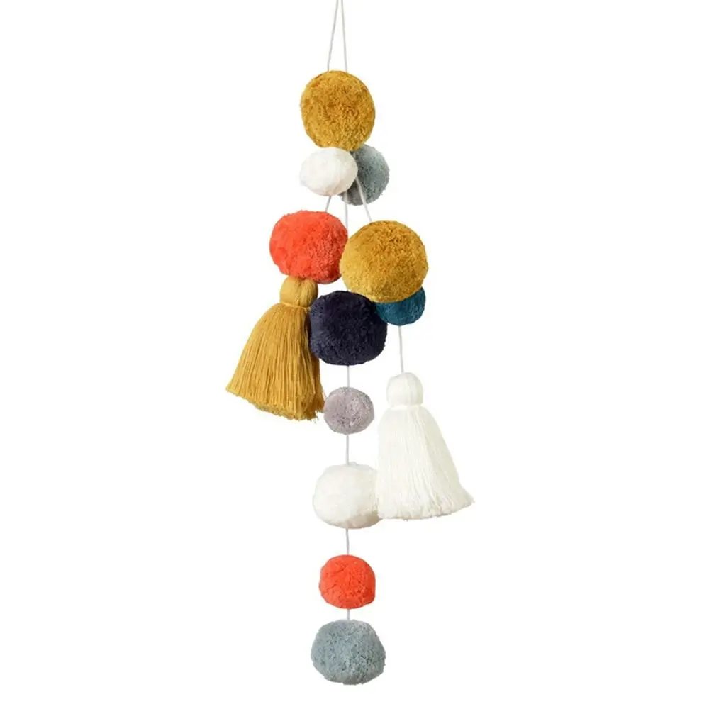 Kikadu Llama Cotton 50x14cm Hanging Pompom & Tassel Pendant Baby Nursery Decor