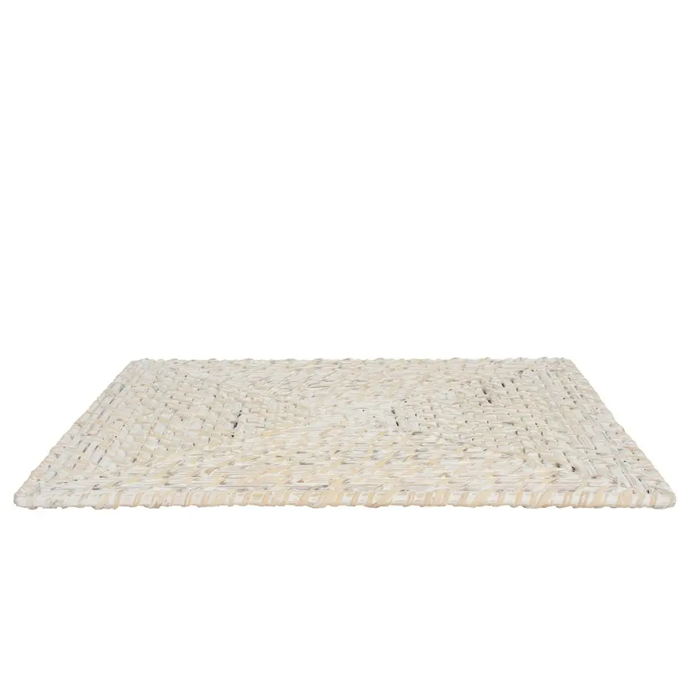 Maine & Crawford Zahara 33cm Square Display Mat Home Decor Rug/Carpet White Wash