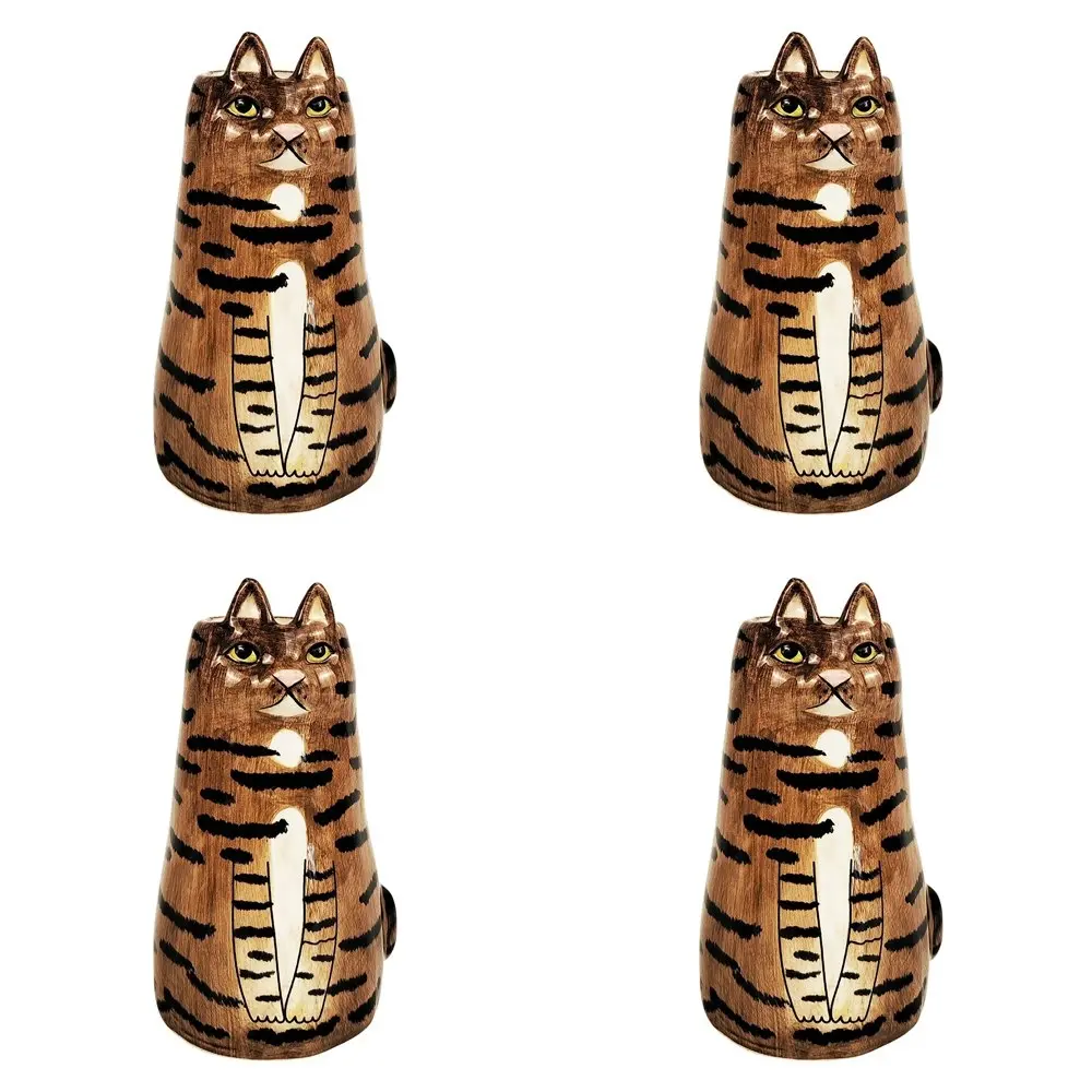 4x Urban 13cm Ceramic Sitting Cat Flower Vase Home Decorative Display Assorted