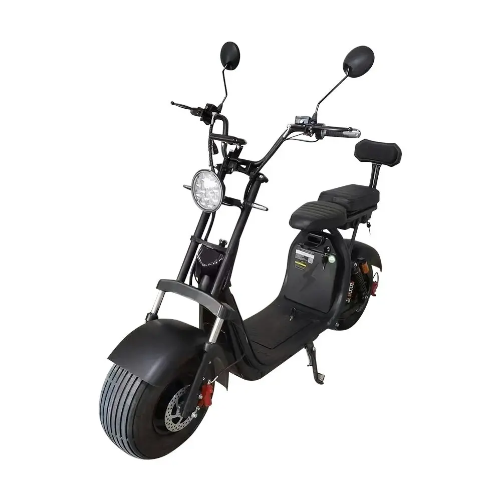 AKEZ C07AP Halley 2000W 60V 20AH Electric Scooter Big Wheel Motorcycle Scooter Adult Riding - Black