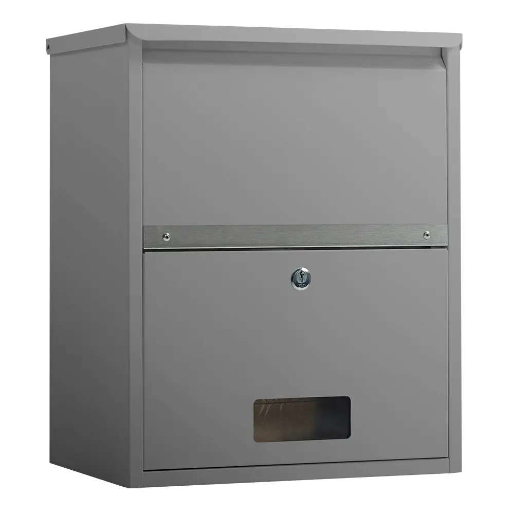 Fortia Wall Mounted Parcel Post Box Letterbox, Woodland Grey