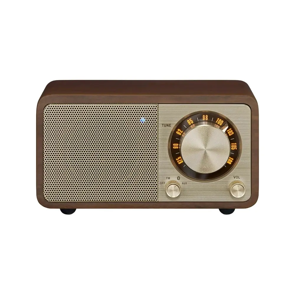 Sangean WR-7 FM/Bluetooth/Aux-In 12cm Wooden Cabinet Radio Portable Mini Stereo