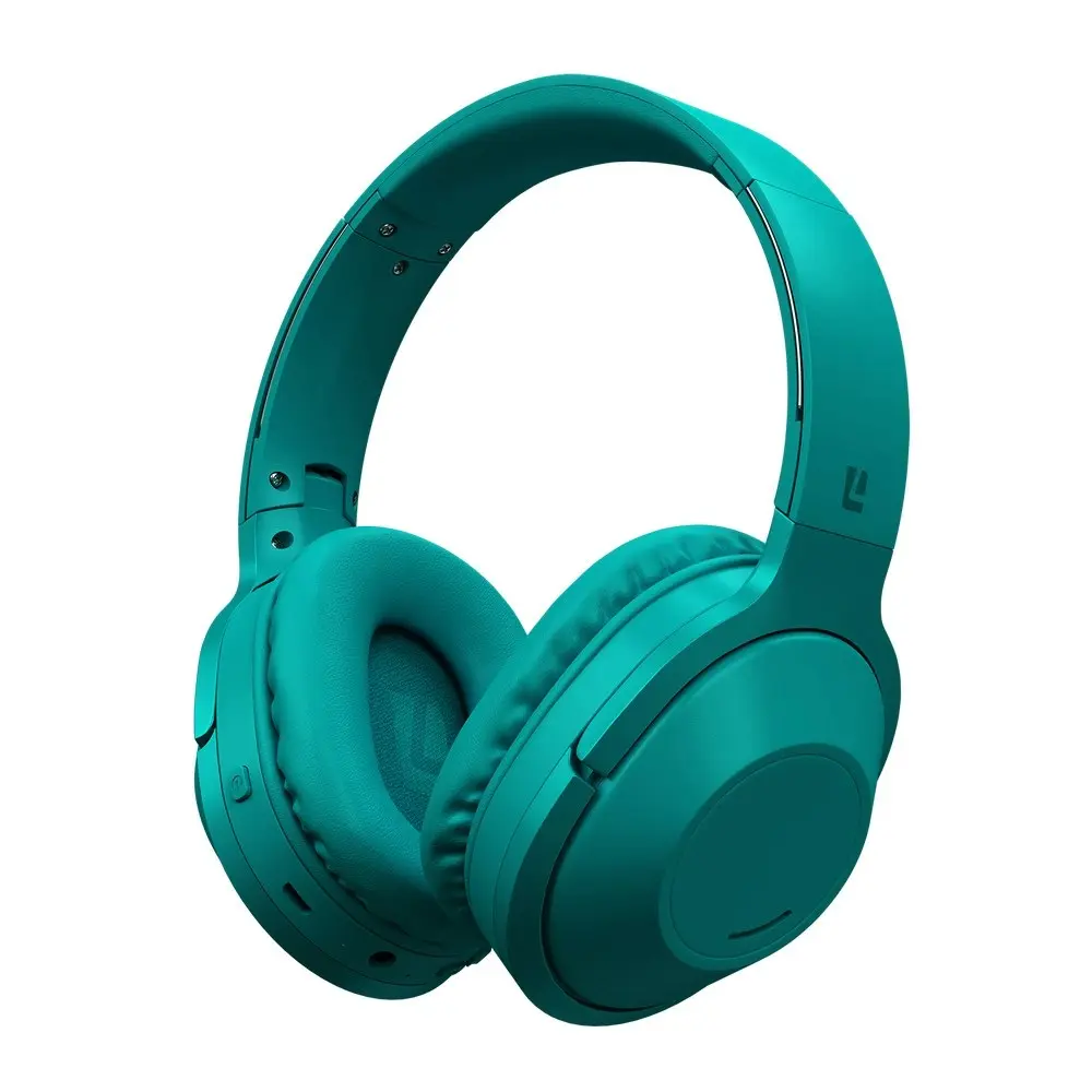 Liquid Ears WireFree Adjustable Over-Ear Wireless Bluetooth Headphones Teal