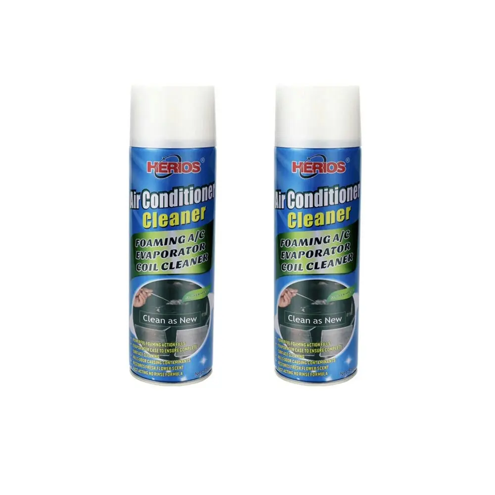 2PK Herios 500ml Car Air Conditioner Cleaner Foam Evaporator Coil Dirt Remover