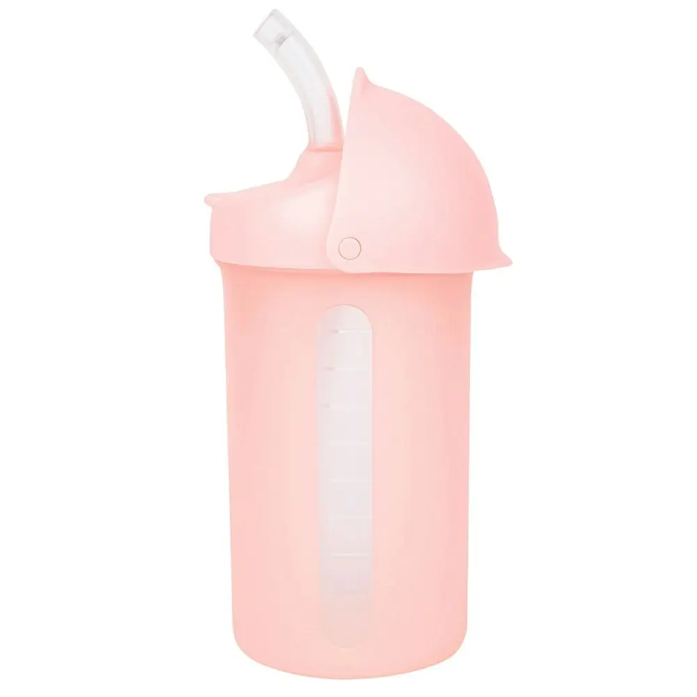 Boon Swig 270ml Water Bottle Sippy Cup w/ Silicone Straw Baby/Toddler 6m+ Blush