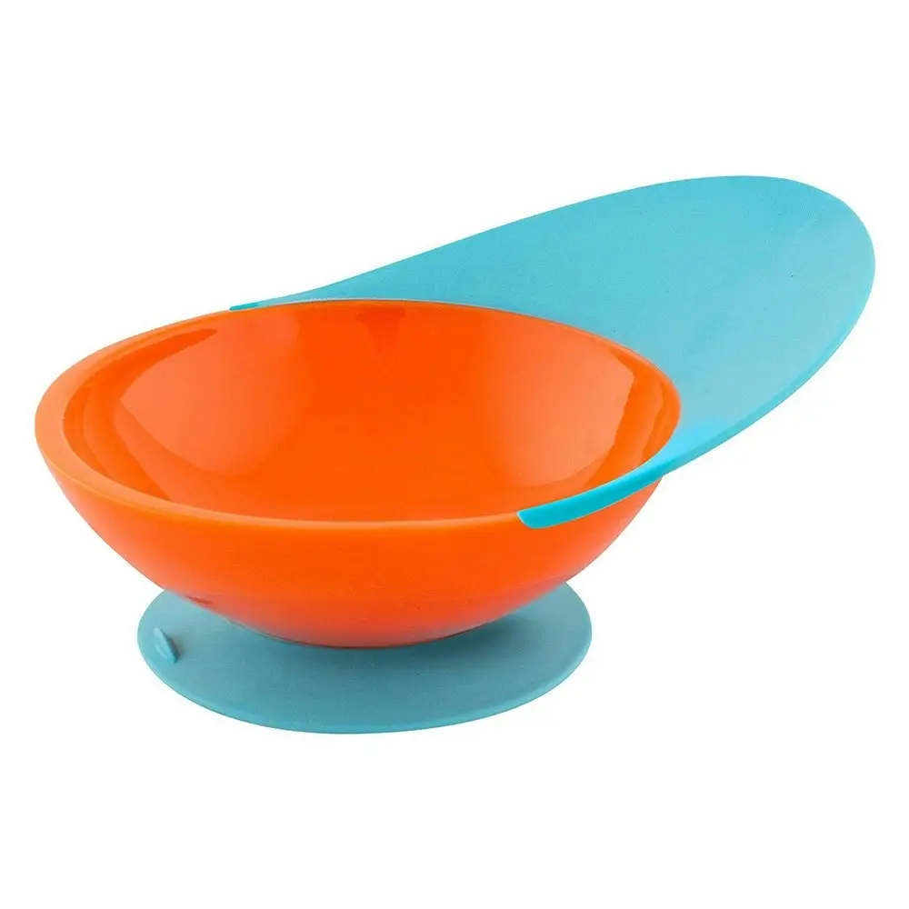 Boon Blue/Orange Cath Bowl w/ Spill Cather for Baby/Toddler Food Mat/Table/Tray