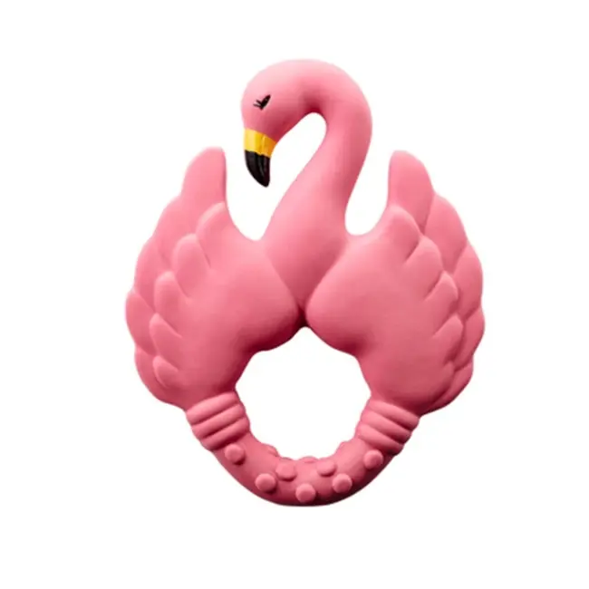 Natruba Flamingo 10.5cm Rubber Teether Sensory Teething Toy Baby/Infant 0m+ Pink