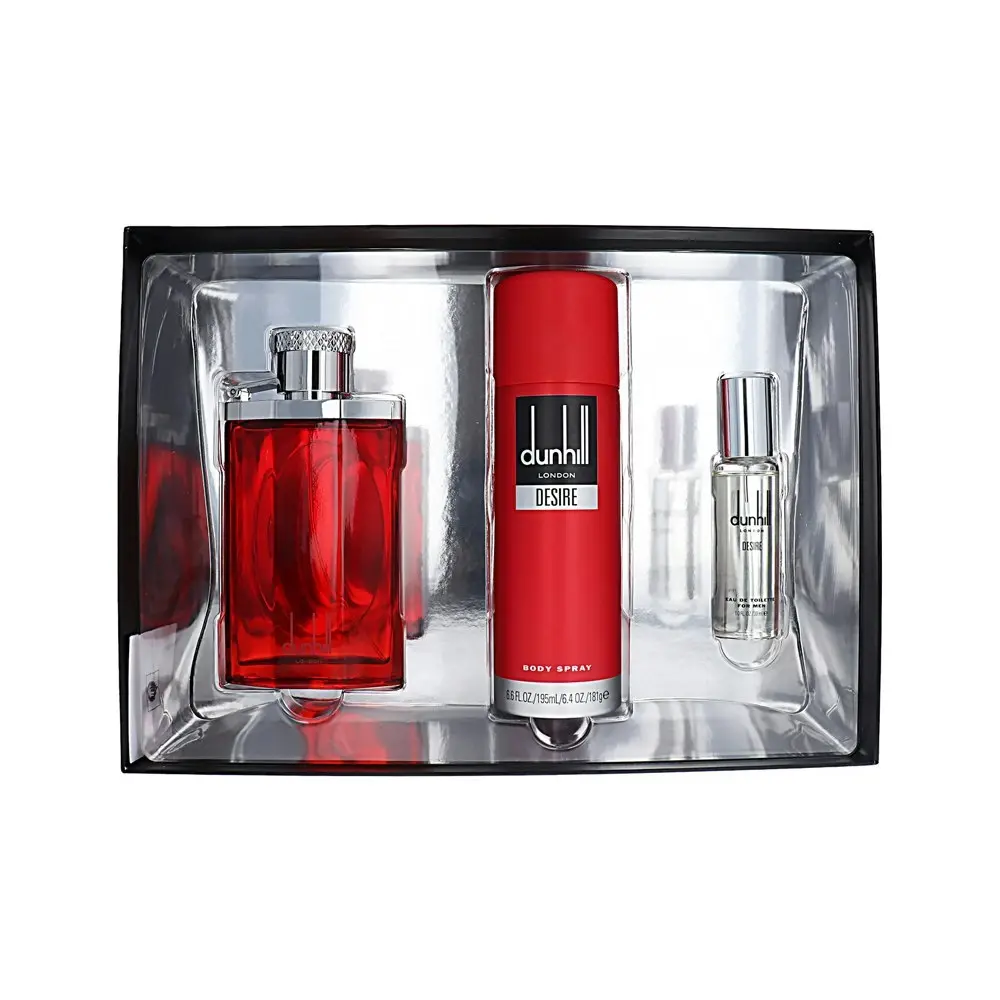 3pc Dunhill Desire Red 100ml/30ml EDT Fragrance Scent & 200ml Body Spray Set