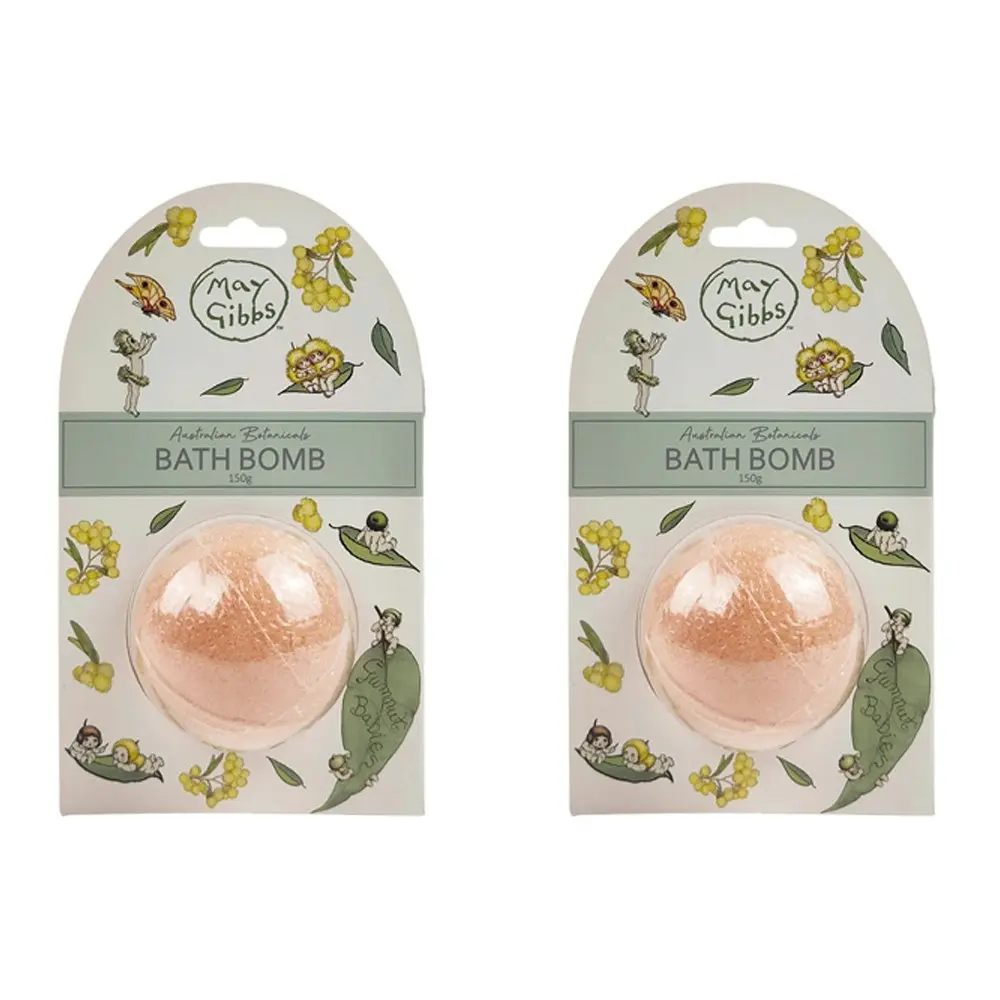 2x Urban Australian Botanicals May Gibbs 150g Bath Bomb Shower Care Green/Yellow