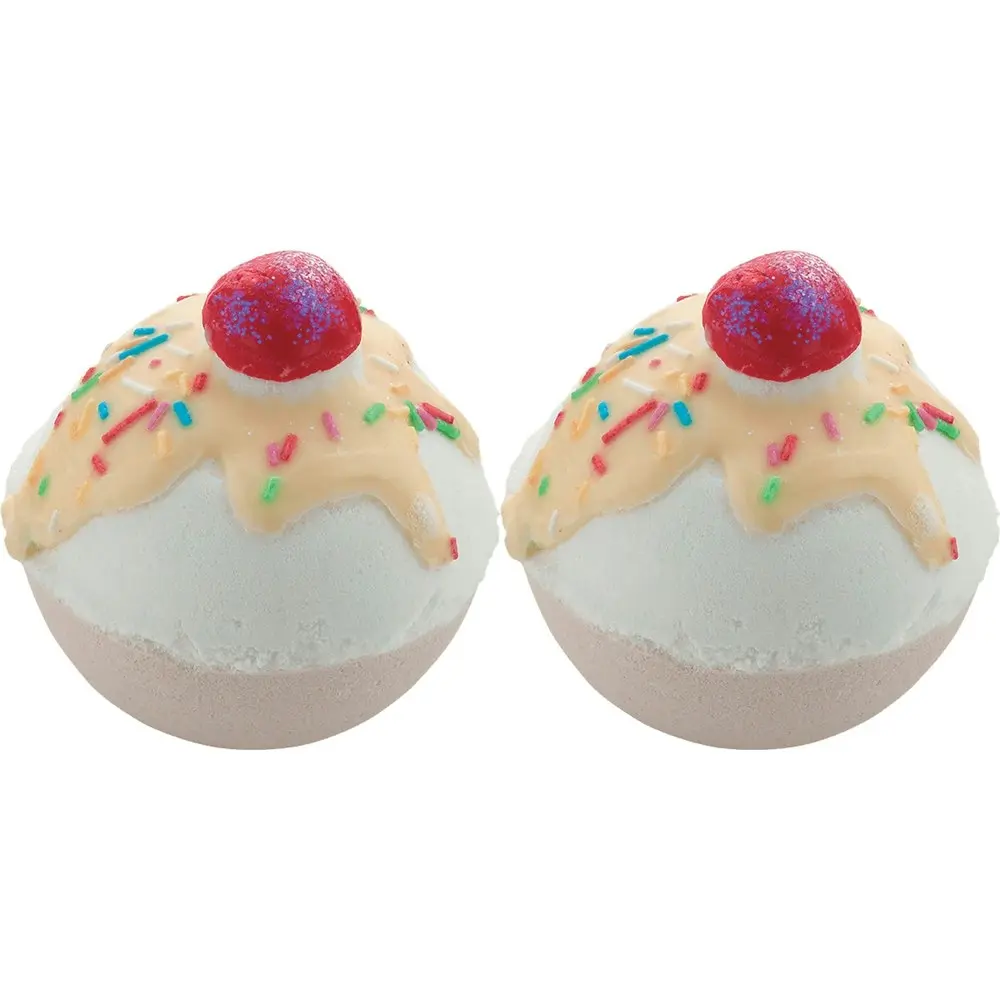 2PK Bomb Cosmetic Cherry Bathe-Well Bath Bomb Blaster Body Fragrance Tub Fizzy