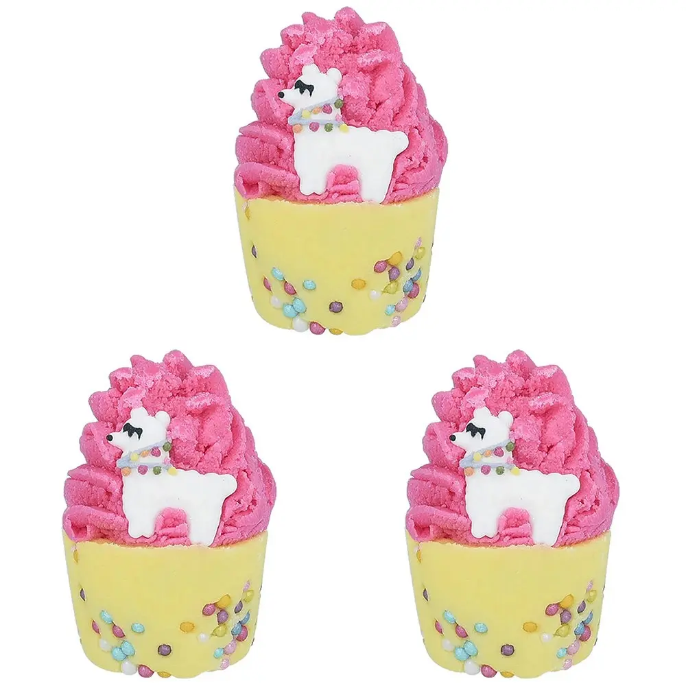 3PK Bomb Cosmetics Drama Llama Bath Bomb Mallow Body Skin Fragrance Tub Fizzies