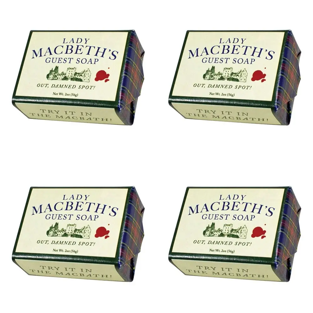 4PK Unemployed Philosopher Guild 56g Scented Body Bar Soap Lady Macbeth's Guest