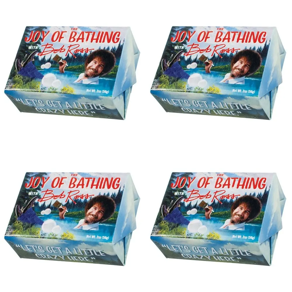 4PK Unemployed Philosopher Guild 56g Bathing Bar Soap Bob Ross Honey & Oatmeal