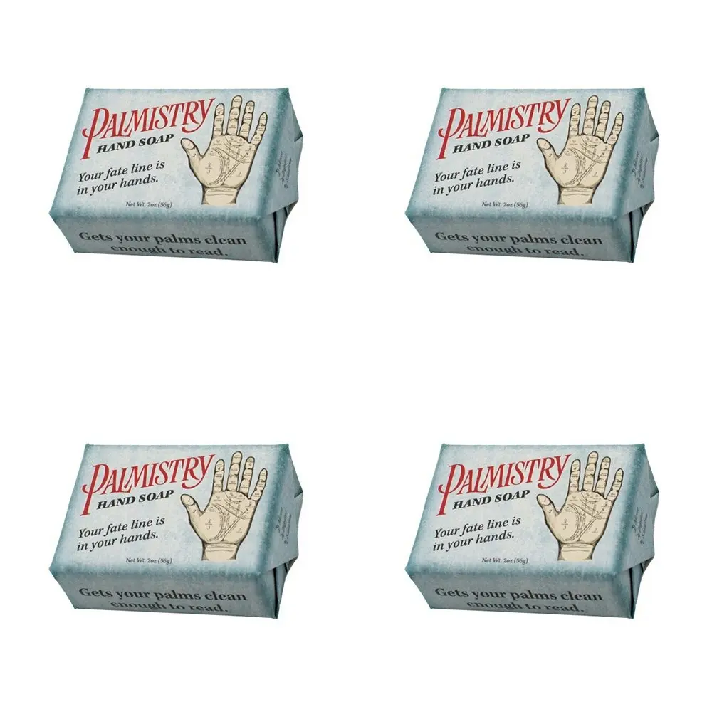 4PK Unemployed Philosopher Guild 56g Bar Soap Palmistry w/Shea Butter/Oatmeal